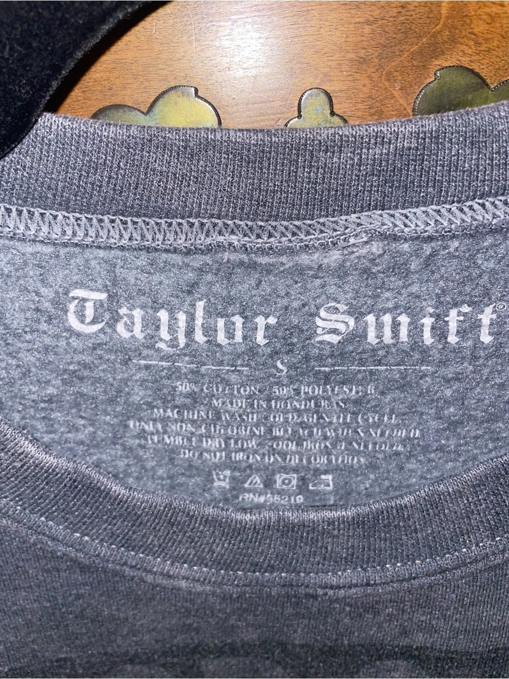 TAYLOR SWIFT Gray Washed 'Reputation' Crewneck Sweater - Picture 2 of 3